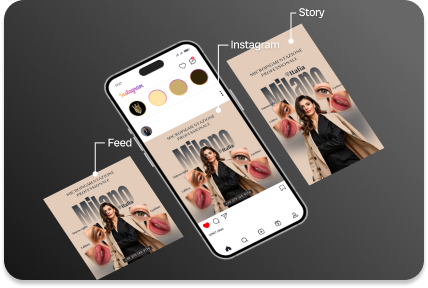 Design de feed și story Instagram pentru Milano